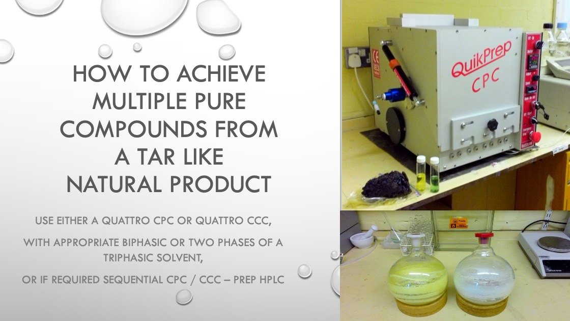 How to achieve multiple pure compounds from a tar likenatural product
