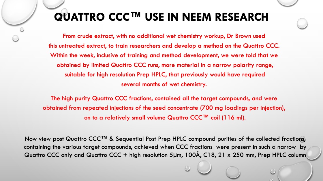 QUATTRO CCC™ USE IN NEEM RESEARCH